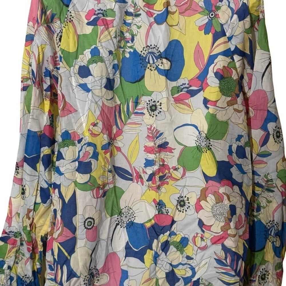 Talbots 100% Cotton Lightweight Floral Colorful Long Sleeve Top Shirt sz XL - Picture 11 of 14